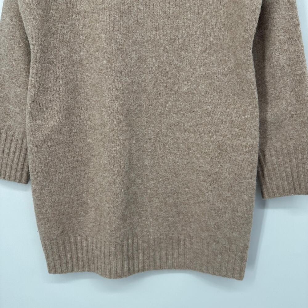 Camila Coelho Sweater Dress Peter Pan Collar Ruffle Chunky Knit Revolve Mini Tan - Picture 4 of 10